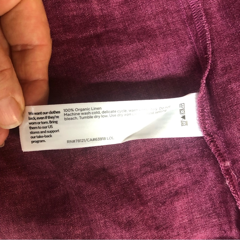 Eileen Fisher Plum Wrap Linen Dress - Picture 7 of 8
